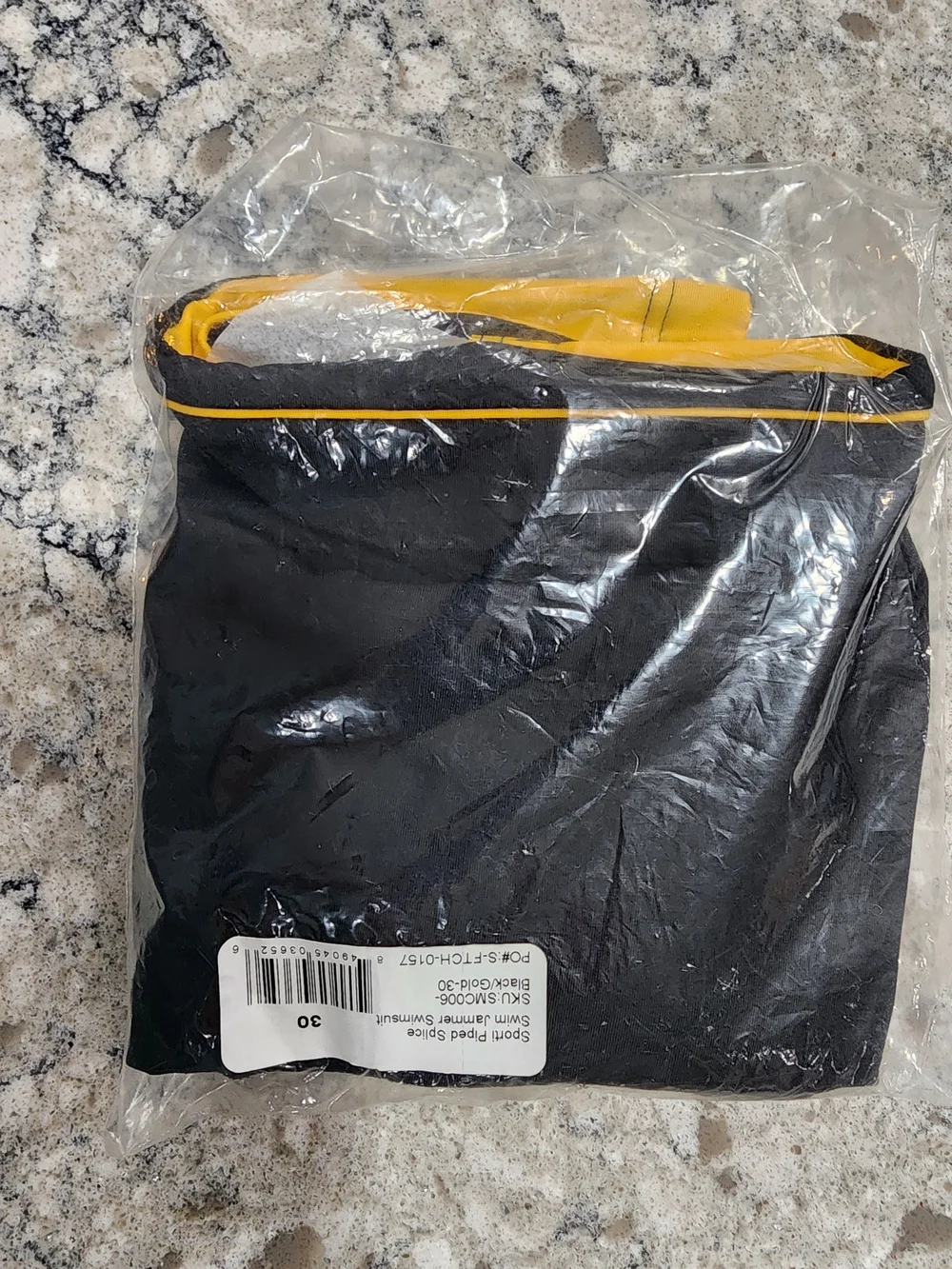 Sporti Men's Black & Yellow Swim Team Shorts Swimsuit Jammers
